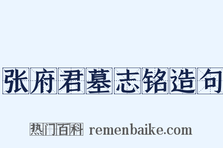 张府君墓志铭造句是什么意思的图片